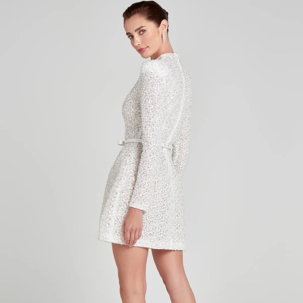 NADINE MERABI White Sequin Dress XXL $300 - Picture 3 of 4